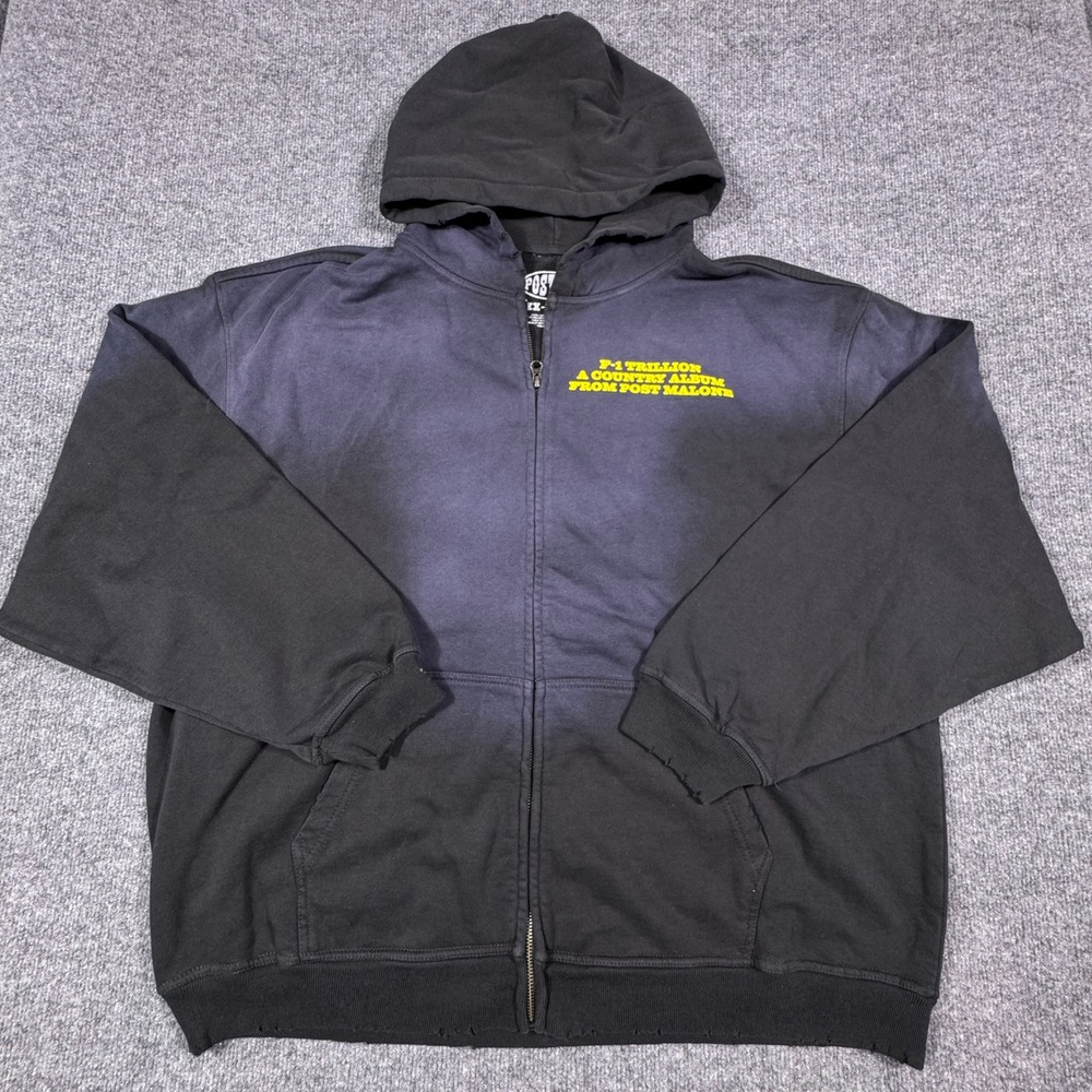 Post Malone F-1 Trillion Country Album Zip Up Hoodie Jacket‎ Black Posty Co XXL